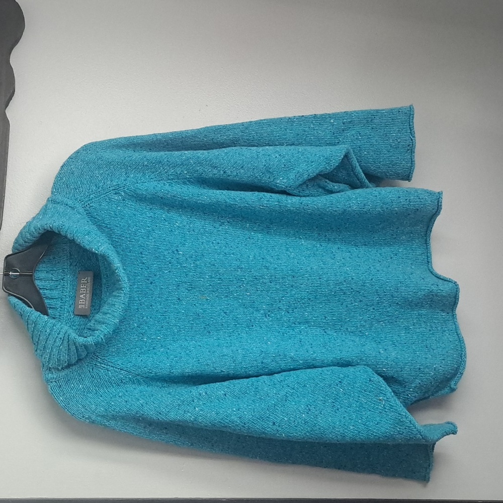 Bill Baber Handmade In Scotland Chunky Blue Sweater PTP:31"